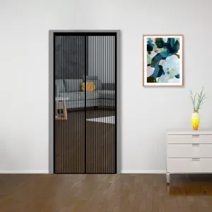 Evafly Polyester Magnetic Mosquito Net for Door | Mosquito Curtain for All Door Types & Sizes | Auto-Closing Insect Screen to Keep Mosquito Out (190x80 cm, Black-Polyester)